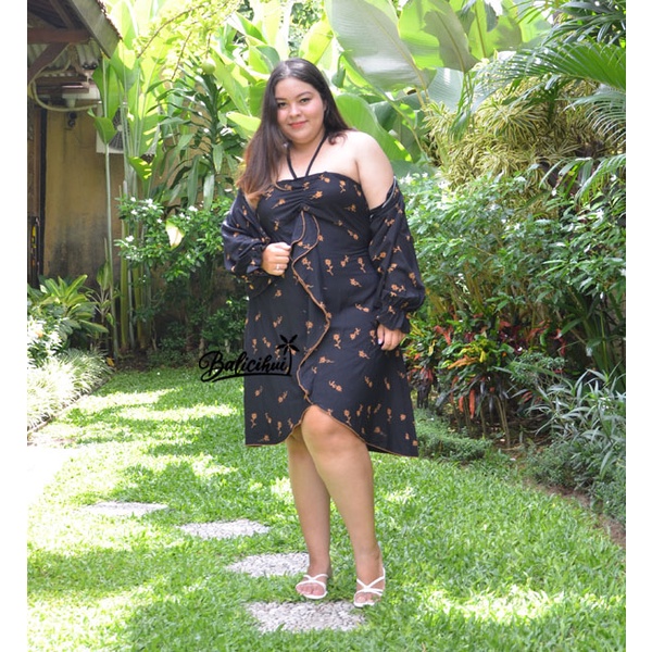 Balicihui Dress Felicia Dress Plus Size Jumbo Big Size Dress + Cardigan