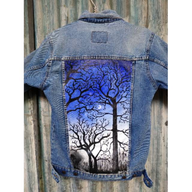 JAKET JEANS DENIM LUKIS CUSTOM