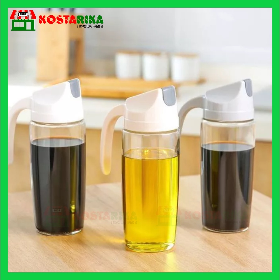 KOSTARIKA Botol Minyak 630ML Kaca / Tempat Minyak 630 ML Anti Tumpah / Botol Kaca Minyak Dapur