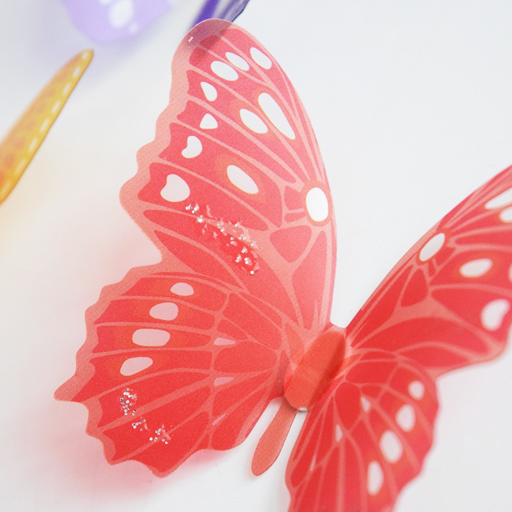 Download 18pcs Lot 3d Effect Crystal Butterflies Wall Sticker Beautiful Butterfly For Kids Room Wall Shopee Indonesia