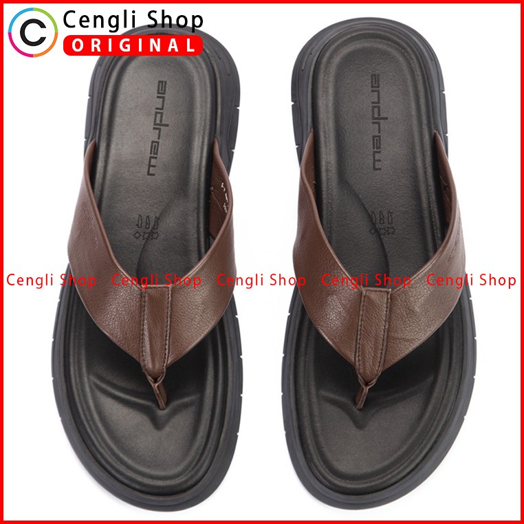 ANDREW SANDAL JEPIT PRIA TERBARU ORIGINAL CASUAL KULIT COKLAT ANM11