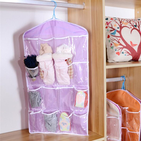 Adda Home - Hanger Organizer Tempat Gantung CD Pakaian Kaos Kaki Serbaguna 16 Sekat