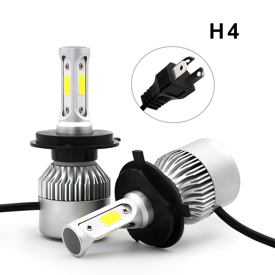 TaffLED Lampu Mobil LED COB Headlight 8000LM H4/HB3/9003 S2 Chip 2 PCS