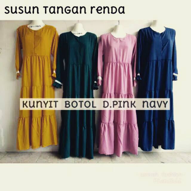Gamis wolfis susun renda
