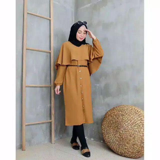 Tunik Batik Kombinasi Plisket Katun Rayon