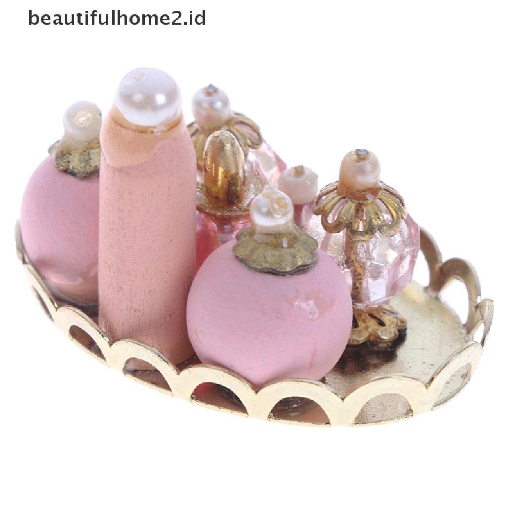 (beautifulhome2.id) Miniatur Parfum Warna Pink Untuk Dekorasi Kamar Tidur / Mandi Rumah Boneka 1: 12