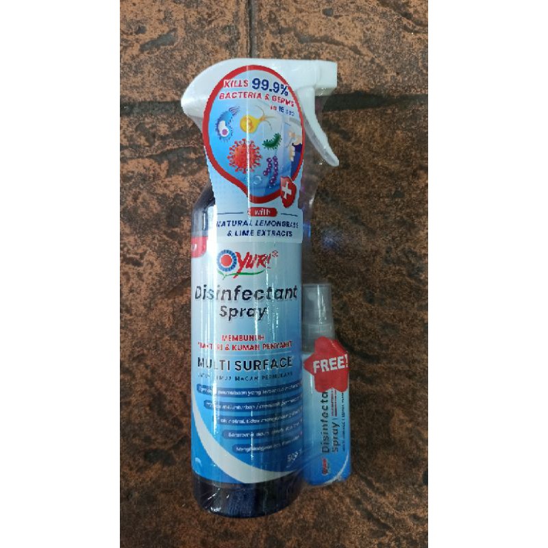 Disinfectant Desinfektan Desinfectant YURI Spray Semprot 500ml (GOJEG/GRAB/INSTNT KURIR ONLY)