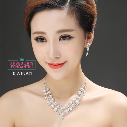 [PRODUK TERLARIS] AKSESORIS WEDDING KALUNG PENGANTIN ANTING PESTA MUTIARA KAP021