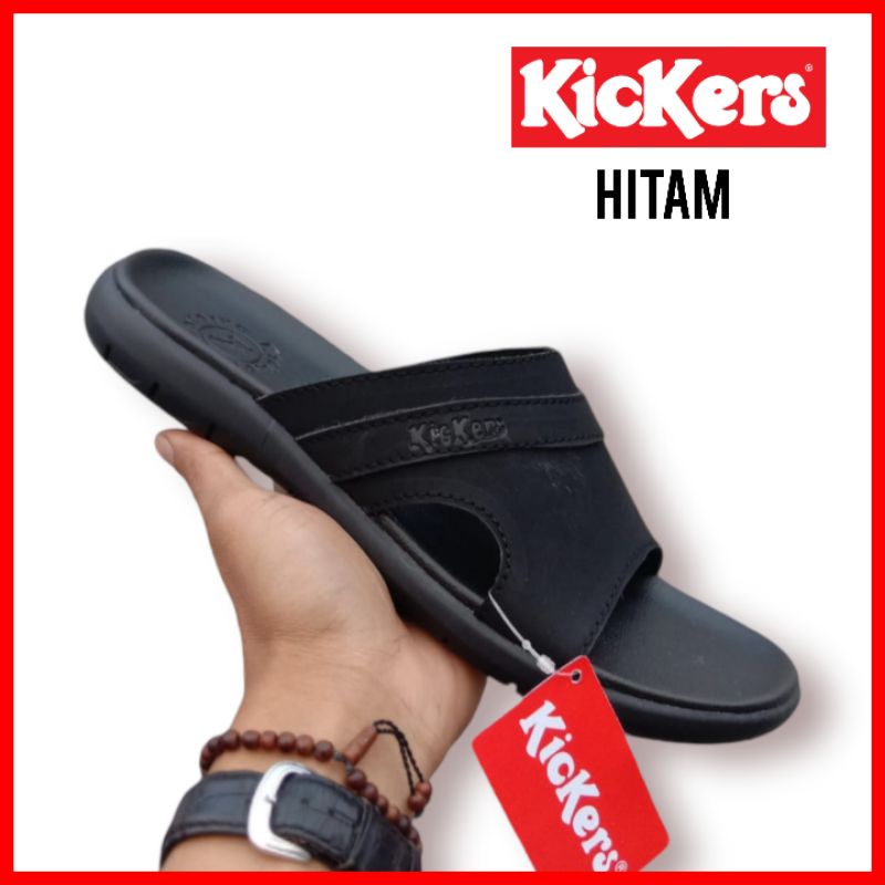 SANDAL SELOP PRIA KICKERS KULIT / SENDAL SLIDE COWOK PROMO / SANDAL LEBARAN DISTRO FORMAL DAN KASUAL