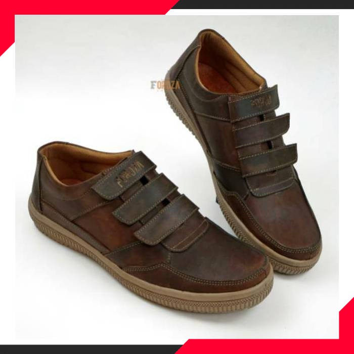 SEPATU SNEAKERS PRIA KULIT ASLI TRIPLE STRAP SEPATU SNEAKERS PRIA CASUAL KULIT