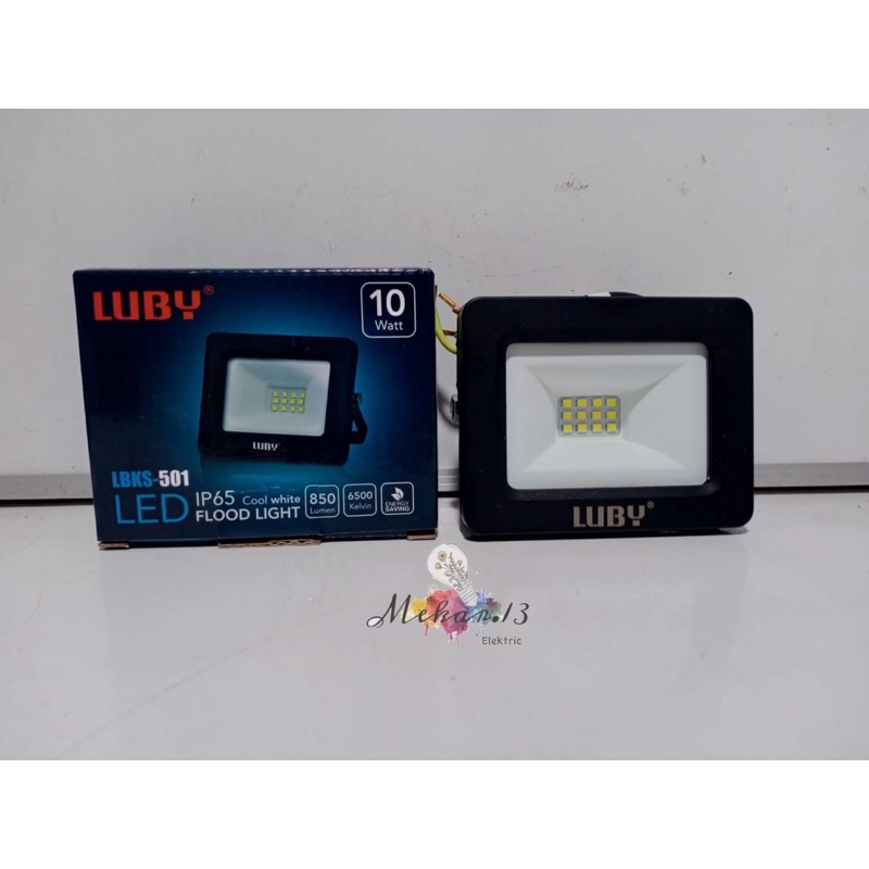 Lampu Sorot Luby 10 watt LBKS-501 / Lampu Tembak / Flood Light LED 10 w LUBY - SNI