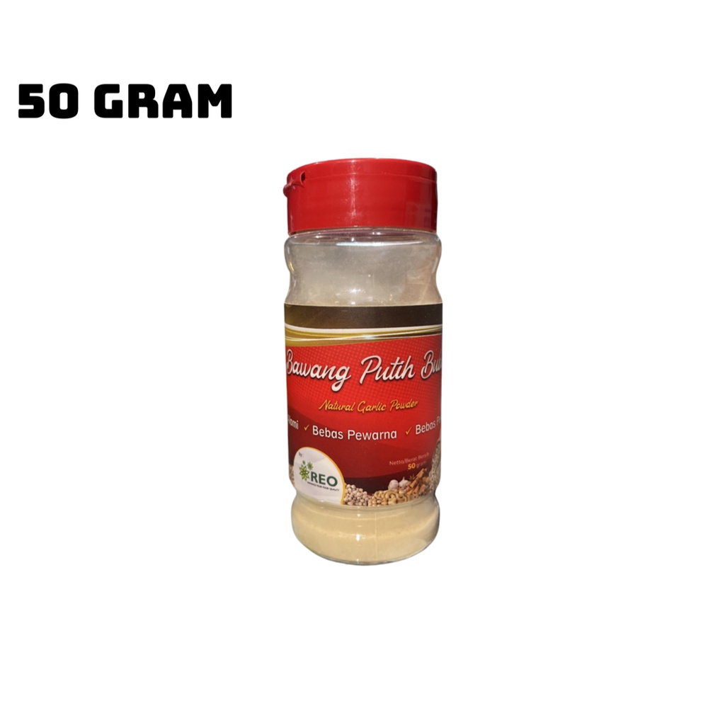 Bawang Putih Bubuk Botol / Garlic Powder Cap REO 50 Gram - Eceran