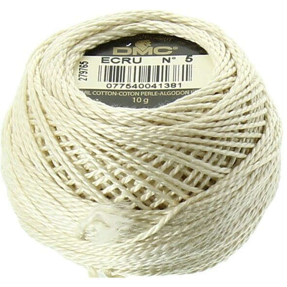 Benang Sulam DMC Art 116 Cotton Perle Pearl Ball Size 5 Kode ECRU