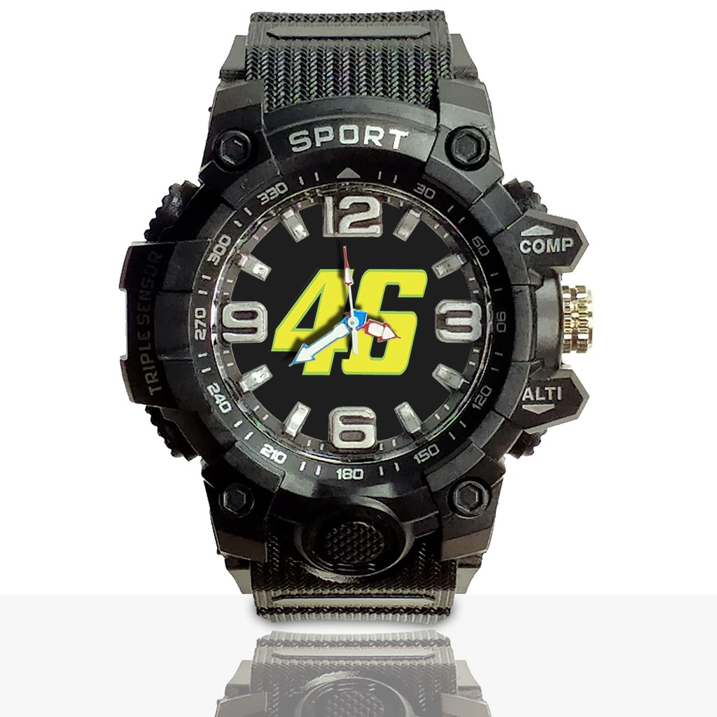 Jam Tangan Custom VALENTINO ROSSI 46 Ruber- Water Resistant