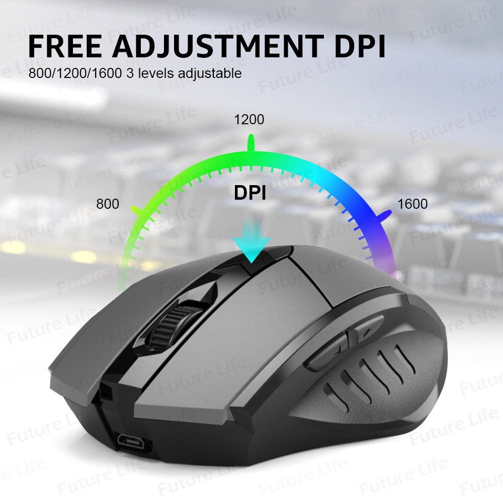 Mouse Wireless Rechargeable 2.4G INPHIC PM-6 Office Mute Mouse Bluetooth Support PC Laptop Tablet Mobile Phone Mouse Gaming