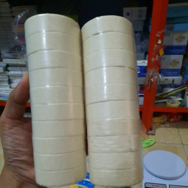 

[1 roll] isolasi kertas masking tape kecil tipis isi 10 pcs