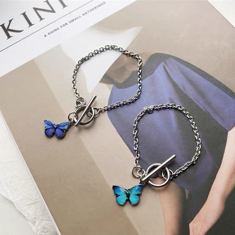 ➰CKK➰ Kalung &amp; Gelang Wanita Motif Kupu-kupu FA75 Fashion Aksesoris Korea