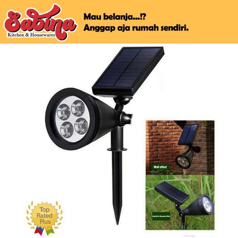 Lampu Hias Dinding Taman Energi Surya Solar Panel 4 LED