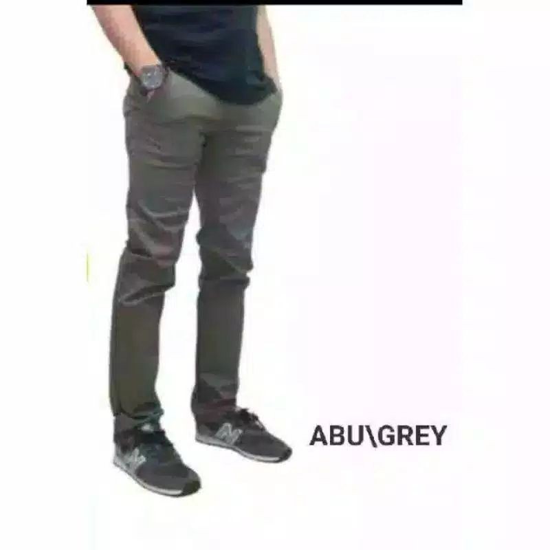 CELANA CHINO Panjang pria Slimfit KERJAHARIAN Santai Casual Formal Hitam Abu Cream Mocca Size 27-38