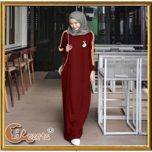 Saibah Sporty / gamis sporty / gamis murah / gamis selebgram / gamis jersey korea / gamis kekinian