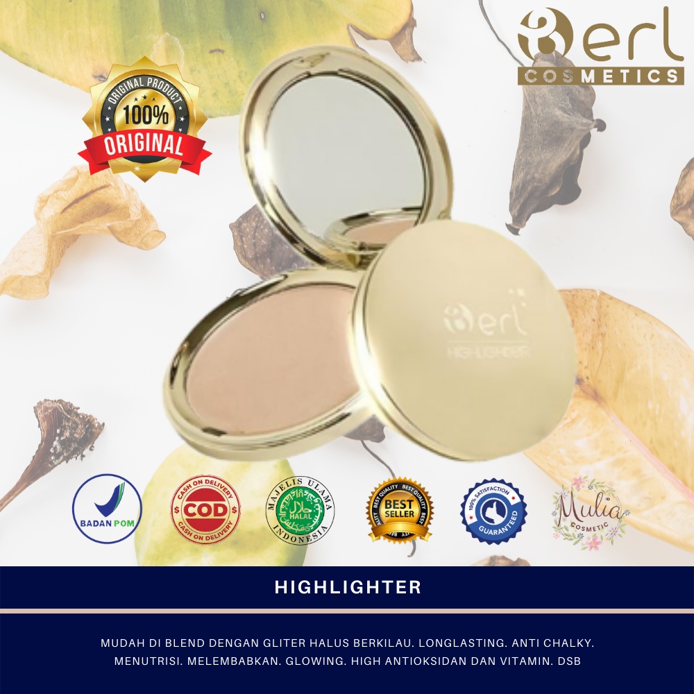 ❤️ MULIA ❤️B Erl Berl Highlighter Make Up Glowing Instan Powder Shimmer Bedak Pemutih Kulit Muka Ins