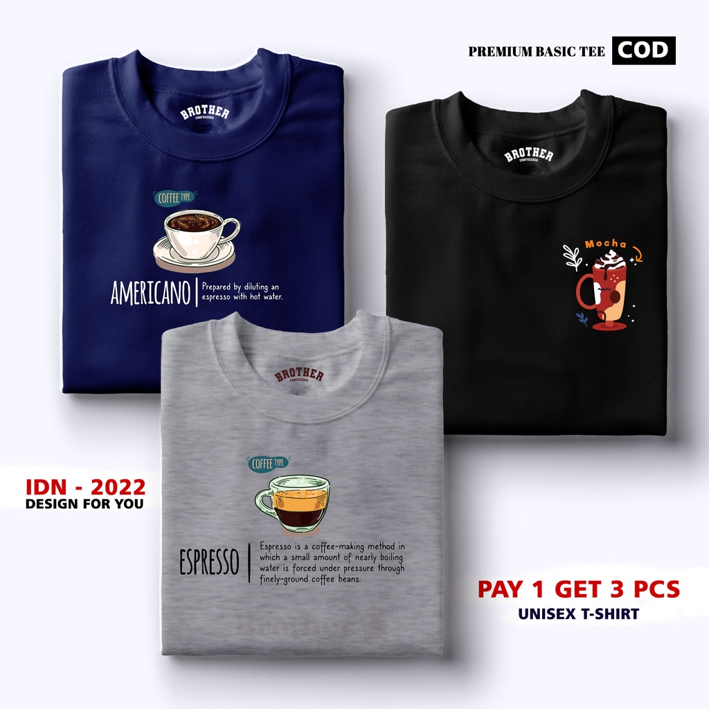 BUY 1 OR 3 PCS ( PROMO COD ) BROTHER STORE / Kaos Distro100% Catoon Combed 30s / Articel Coffee Type