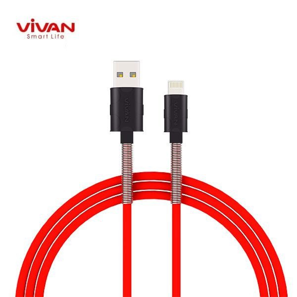 Kabel Data Vivan FL100 For iPhone X/11/XS  Lighting Data Cable  2.4A 1M