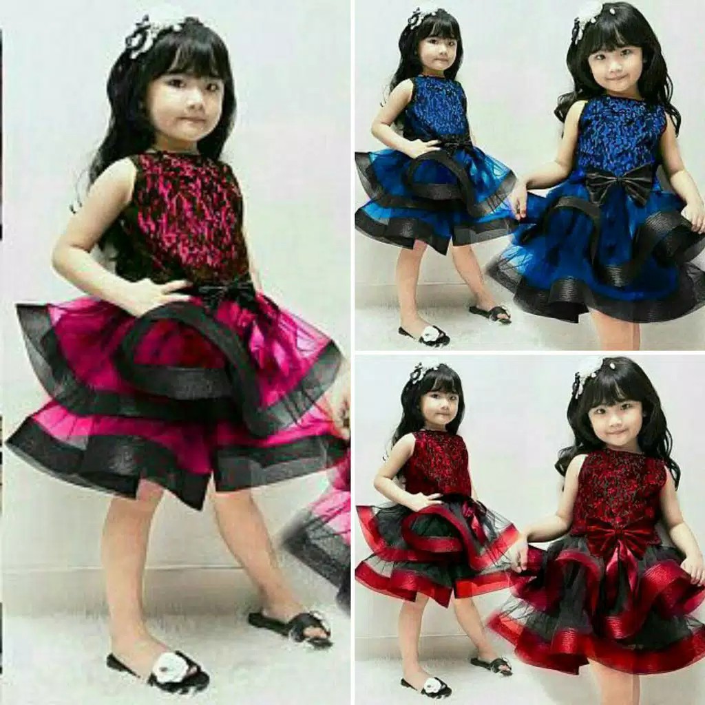 ISTANABAJU89 - DRESS FABIOLA KID GAUN ANAK TUTU BROKAT PESTA KONDANGAN ULANG TAHUN NATAL PAUD/BISA C