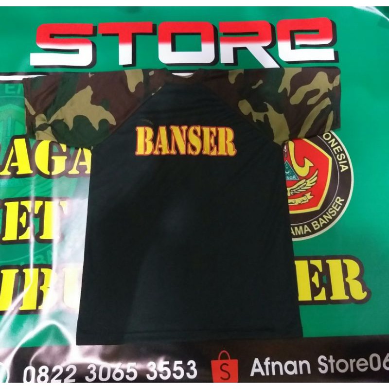 Kaos Banser hitam kombinasi nato