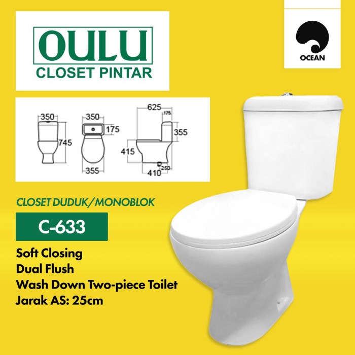 CLOSET DUDUK / KLOSET DUDUK OULU ORIGINAL / WC DUDUK TOILET MONOBLOCK | C-633