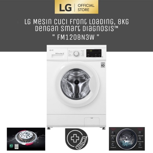 Mesin Cuci LG Front Loading FM1208N3W 8Kg