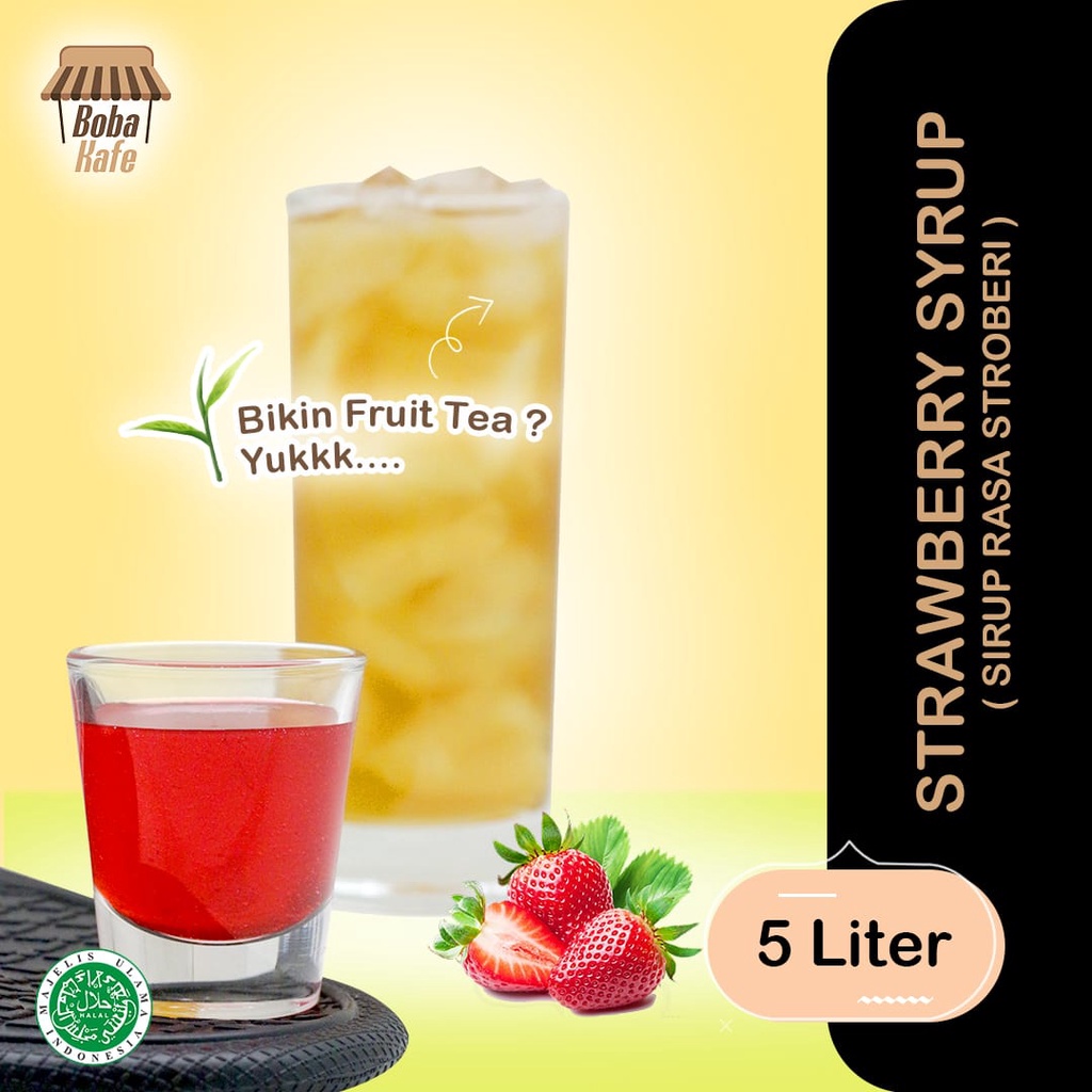 

STRAWBERRY CONCENTRATED SYRUP (MERK ITPIN) - UKURAN 7KG/5LITER - SIRUP STROBERI TERMURAH