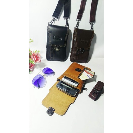Tas Hp smartphone kulit asli pinggang