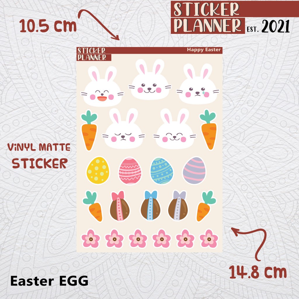 

Happy Easter Paskah Sticker Planner | Sticker Sheet, Bujo, Hobonichi, Scrapbook, Studygram, Deco