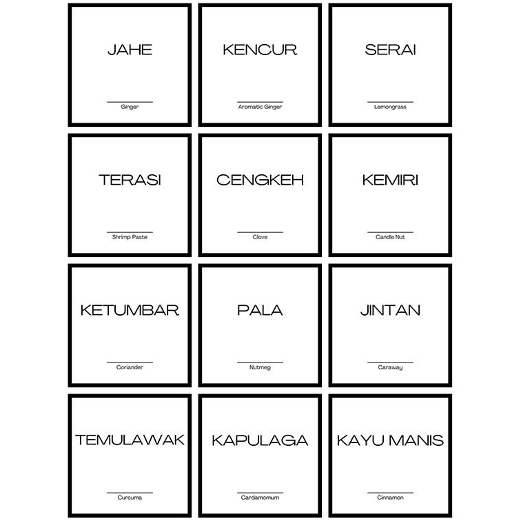 

Sticker Waterproof Bumbu Dapur & Bahan Makanan - Part 4 - Sticker C