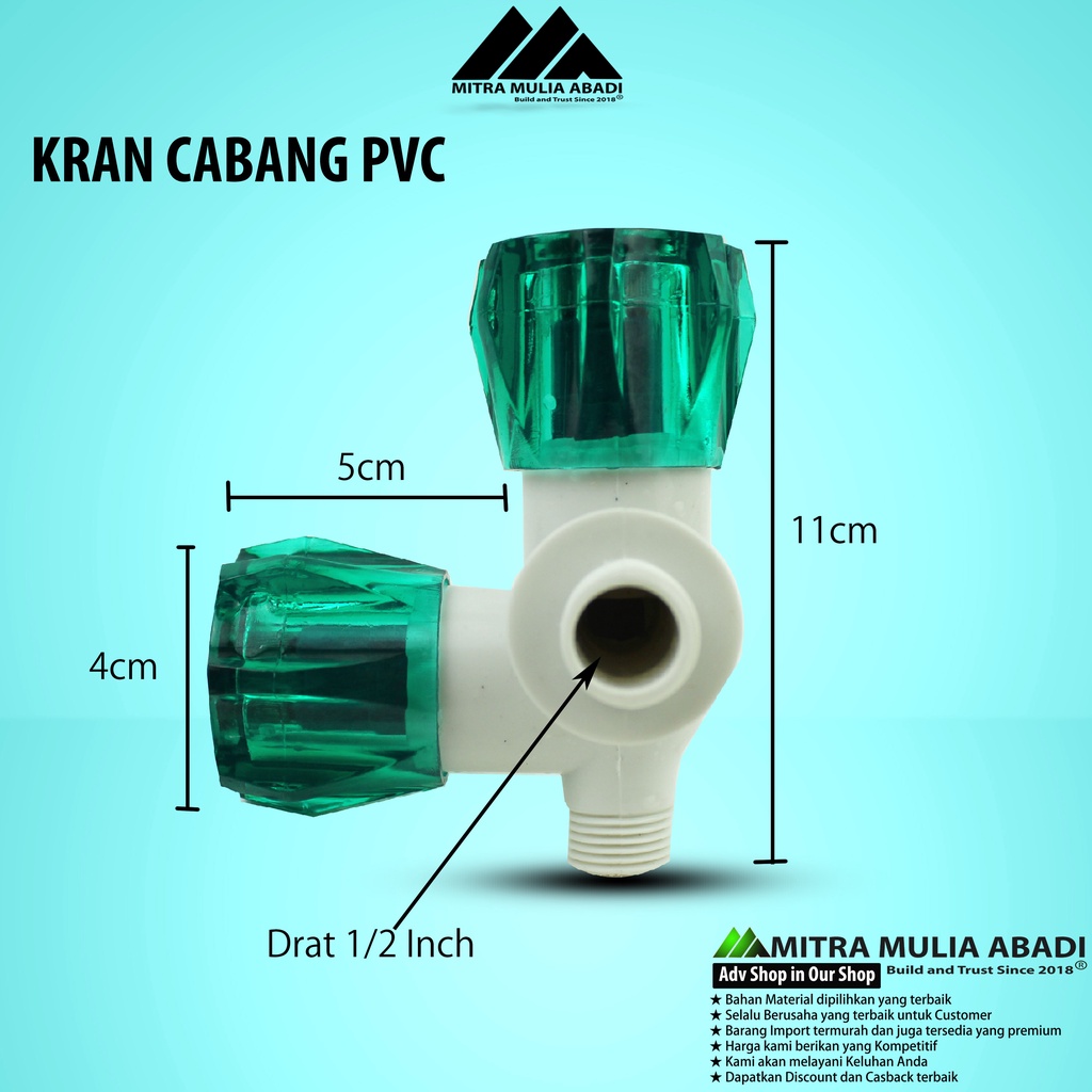 kran Cabang PVC keran Cabang Kran Double PVC