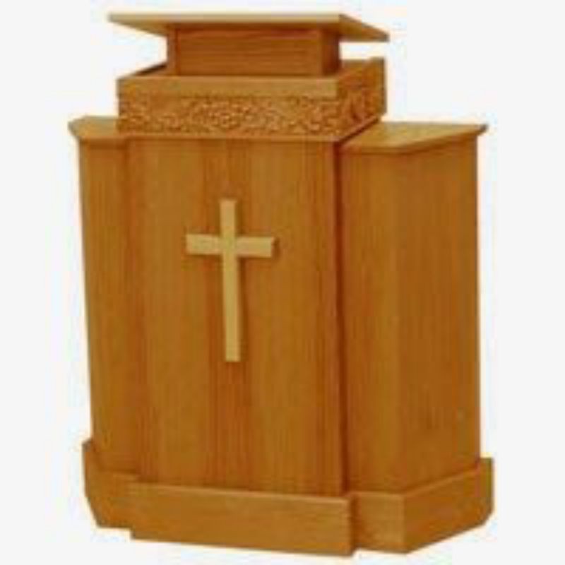 PODIUM GEREJA MIMBAR GEREJA MINIMALIS JATI