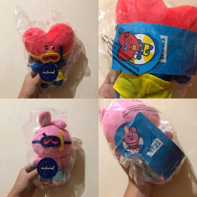 [ READY ] BT21 STANDING DOLL / PLUSH SUMMER EDITION S15CM TATA COOKY