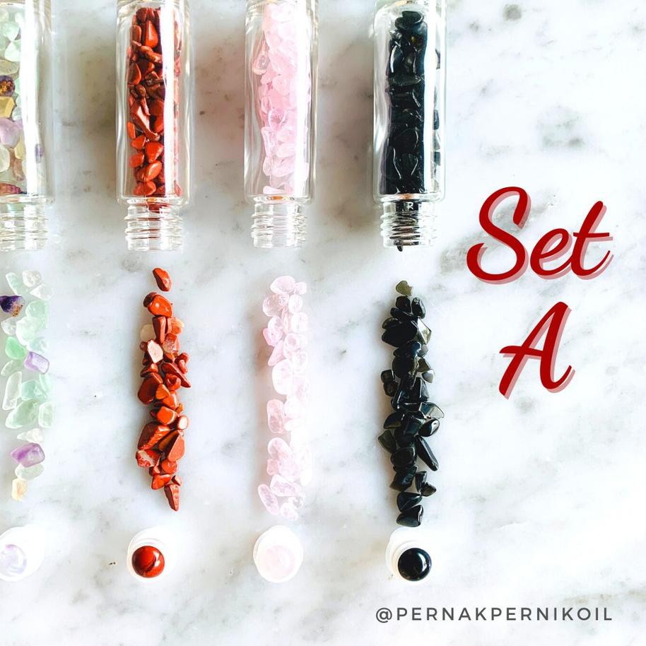 Top Produk GEMSTONE roll on batu crystal roller bottle botol kristal 10ml gem gems essential oil dot