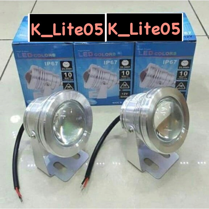 Lampu kolam ikan 10w 12v / led underwatter 10w 12v