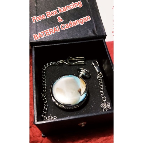 pocket watch Jam Tangan Saku  Badan Polos Polos free box dan Baterai Cadangan