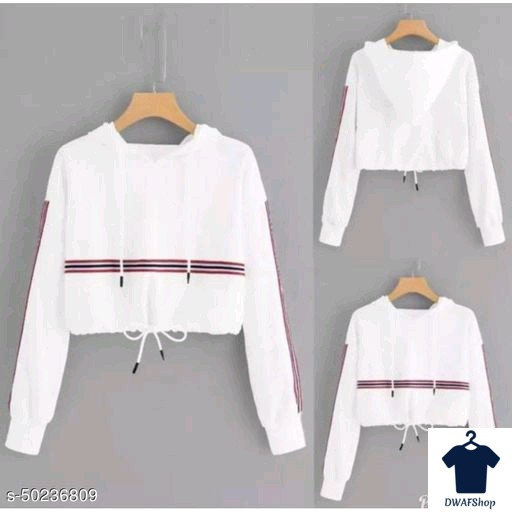 SWEATER HODIE CROP STRIP TALI