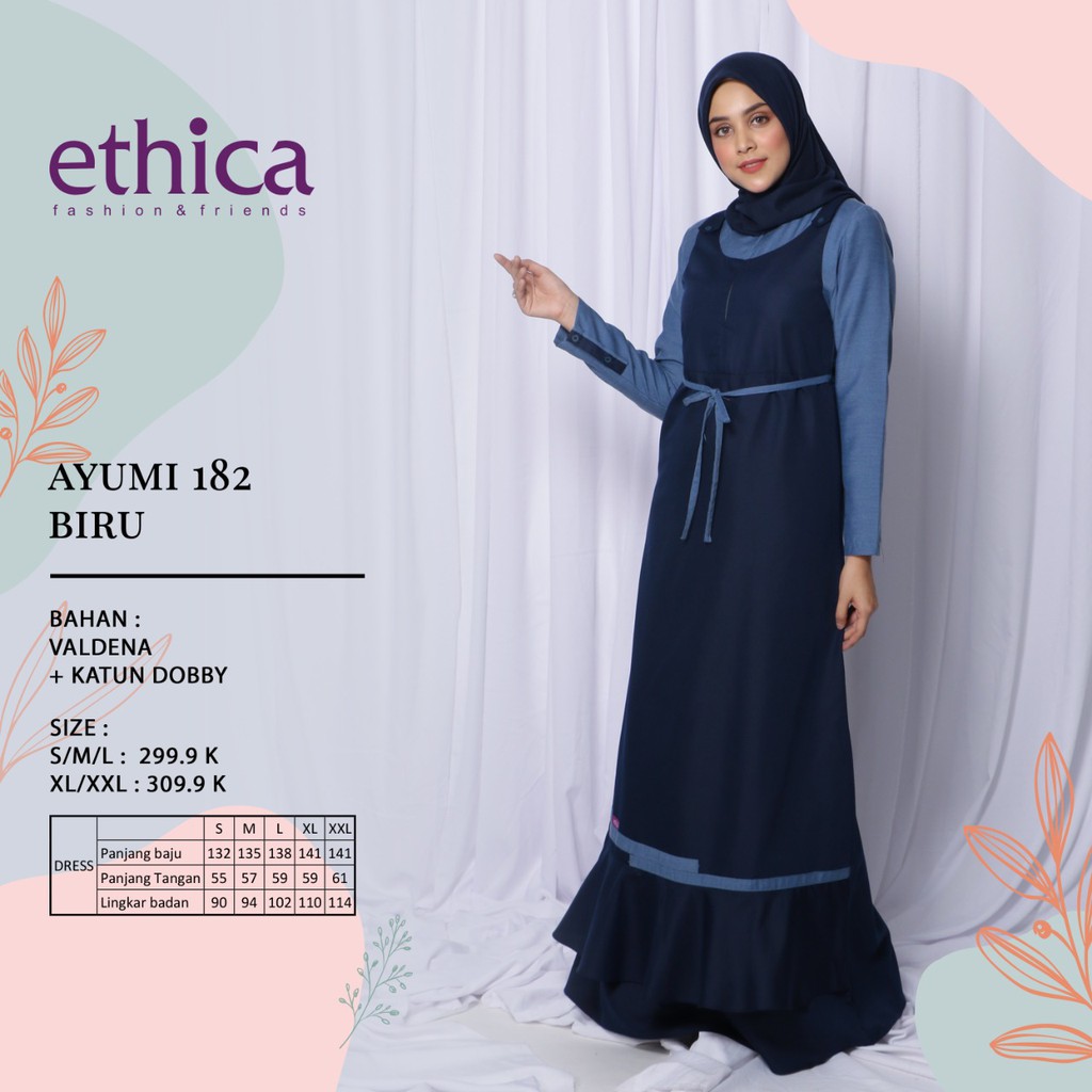 GAMIS TERBARU 2020 ETHICA AYUMI 182 BIRU