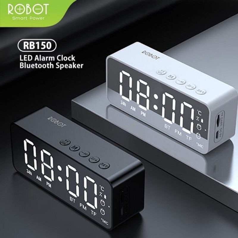 SPEAKER BLUETOOTH ROBOT RB150 LED ALARM CLOCK BOX MUSIC ROBOT BLUETOOTH RB150