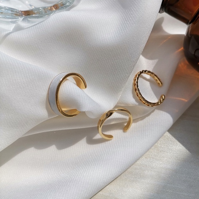 3pcs / Set Cincin Rantai Adjustable Untuk Wanita