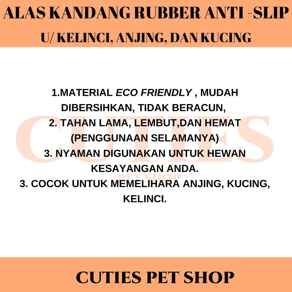 ALAS KANDANG KARET RUBBER ANTI -SLIP / ANJING KUCING KELINCI ANTI LICIN BERKUALITAS-2
