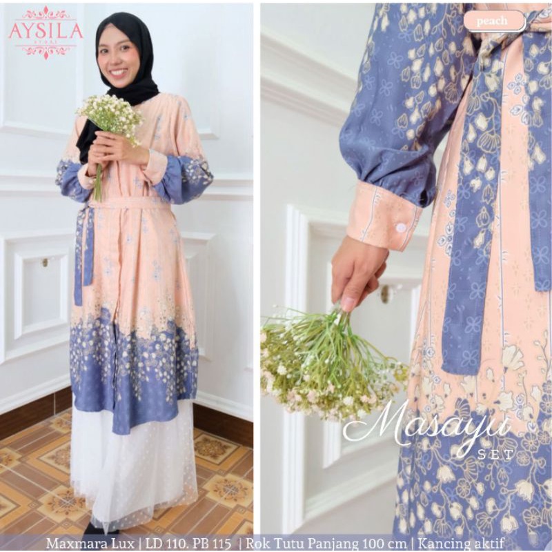 Setelan 2 in 1 set tunik dan rok tutu Masayu Set by Aysila