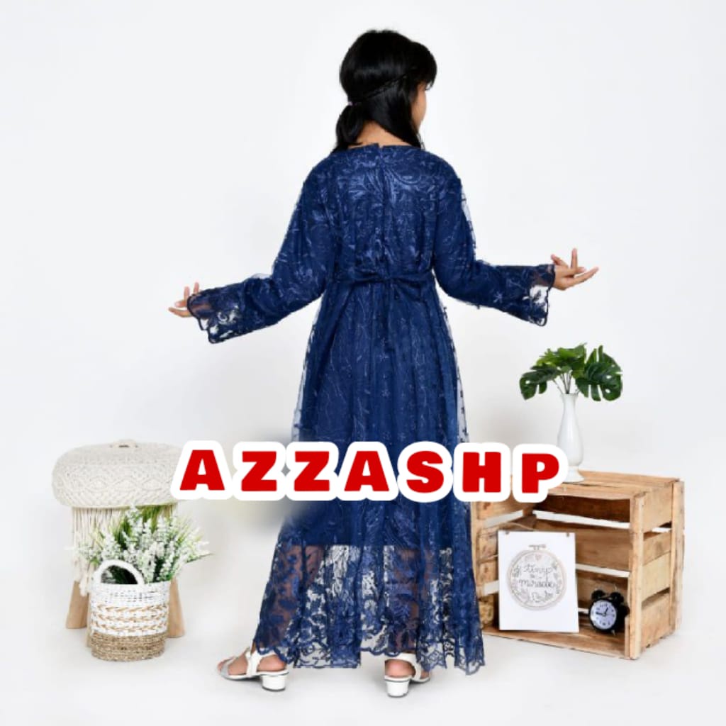 Gamis Anak Nagita Kids Full Brukat Resleting Belakang / Baju Pesta Gaun Gamis