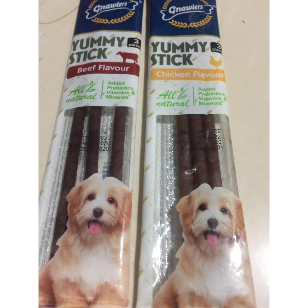 Gnawlers Yummy Stick 3pcs  Snack Cemilan Gigitan Anjing