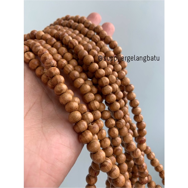 bahan Kokka Koka Kaukah 8mm kayu craft gelang kalung serat cokelat